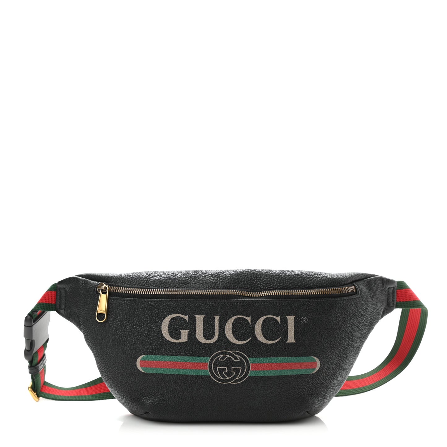 Grained Calfskin Small Logo Belt Bag Black