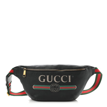 Gucci Grained Calfskin Small Logo Belt Bag Black 1 of 8