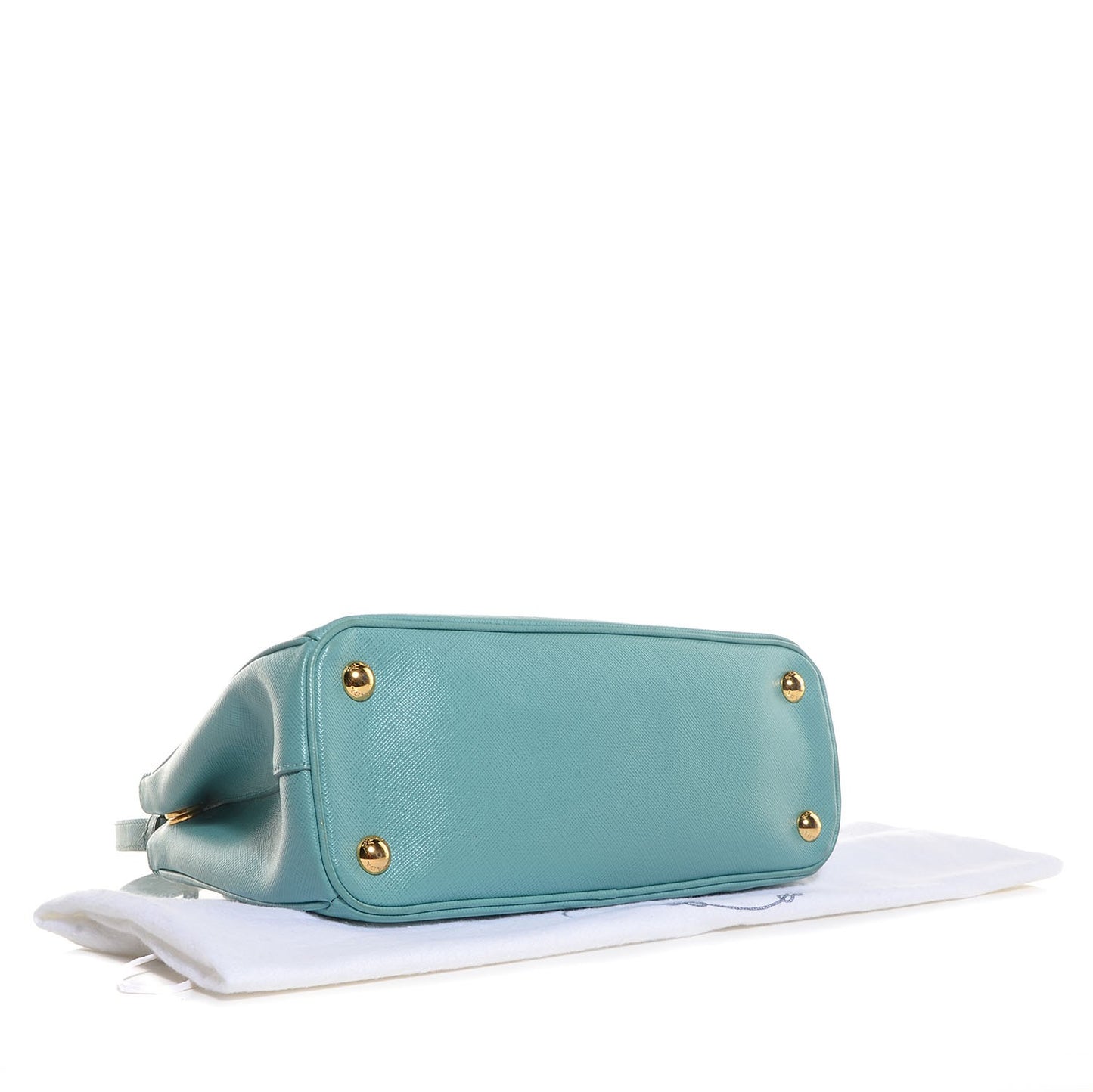 Saffiano Lux Mini Galleria Double Zip Tote Anice