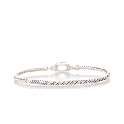 David Yurman Sterling Silver Diamond Prasiolite 3mm Petite Wheaton Bracelet 3 of 5