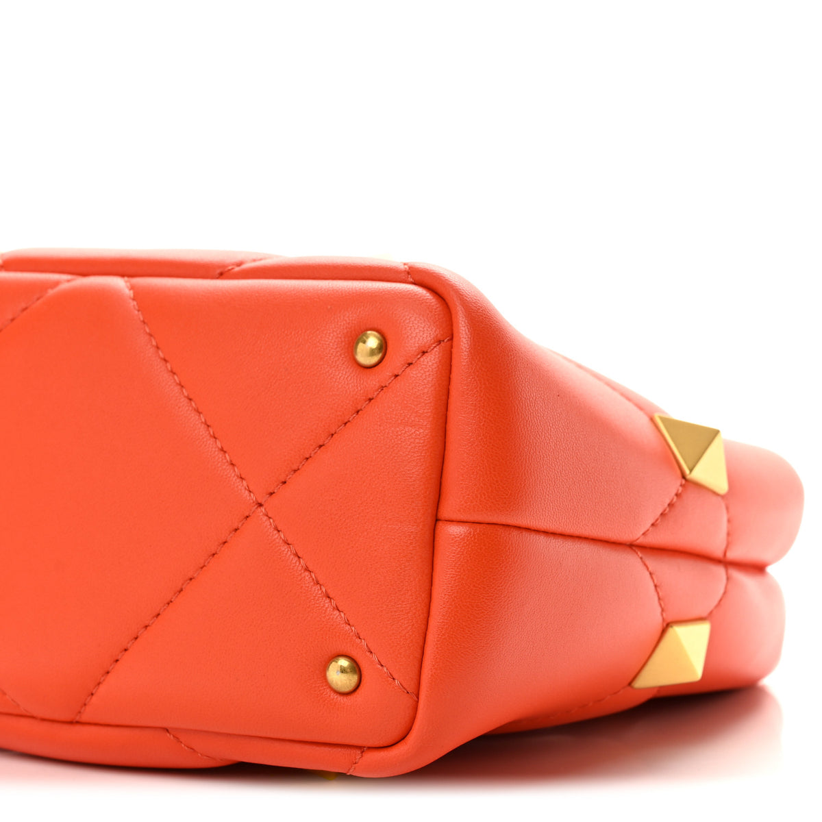 Valentino Garavani Nappa Small Roman Stud The Handle Bag Orange Zest 8 of 11
