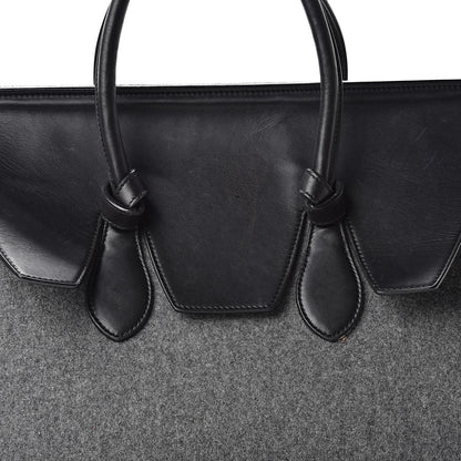 Celine Felt Calfskin Medium Tie Knot Tote Grey Black 7 of 12