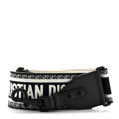 Christian Dior Canvas Embroidered Shoulder Strap Black Ultramatte 1 of 5
