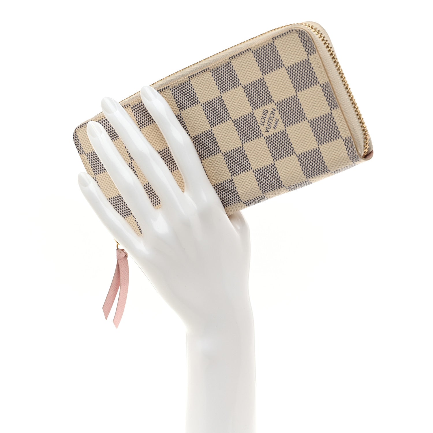 Louis Vuitton Damier Azur Clemence Wallet Rose Ballerine 2 of 8
