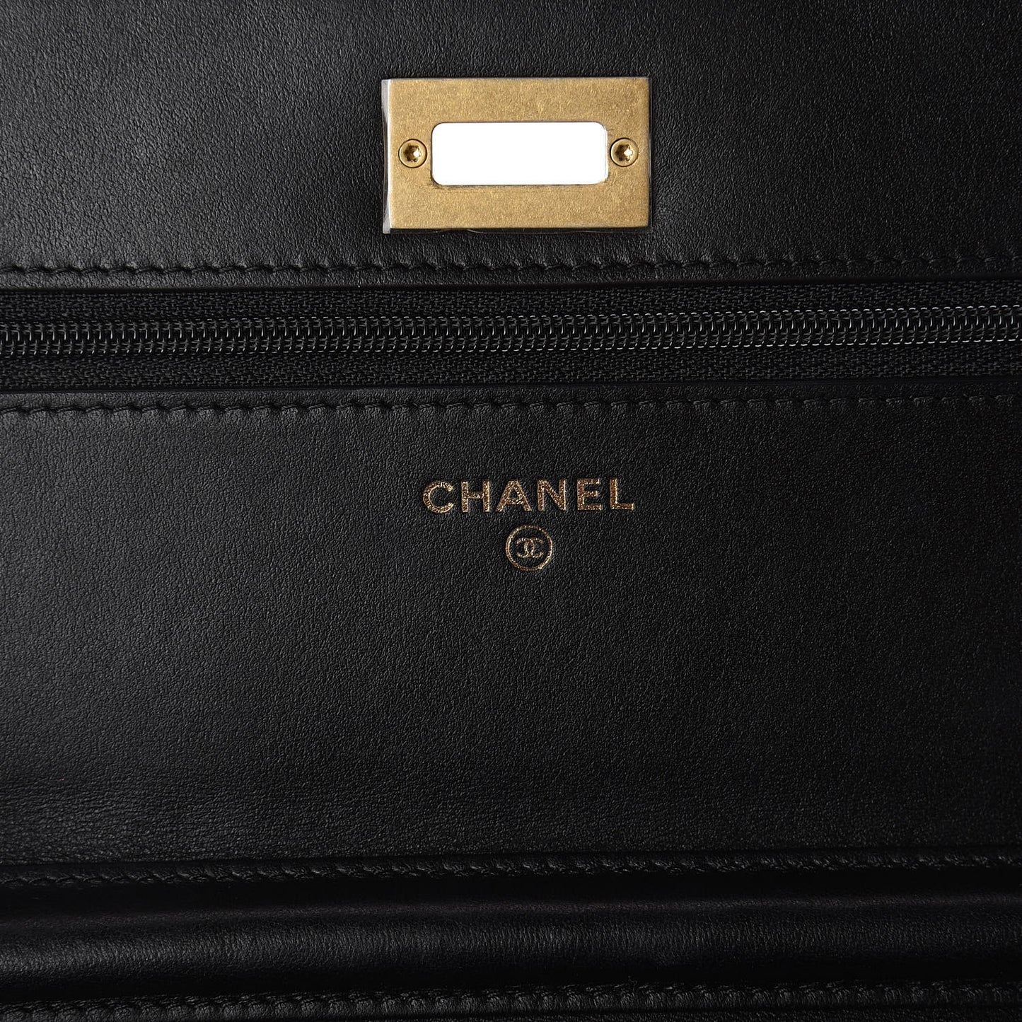 Aged Calfskin Quilted Lucky Charms 2.55 Reissue Wallet On Chain WOC Black