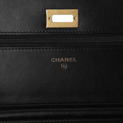 Chanel Aged Calfskin Quilted Lucky Charms 2.55 Reissue Wallet On Chain WOC Black 8 of 12