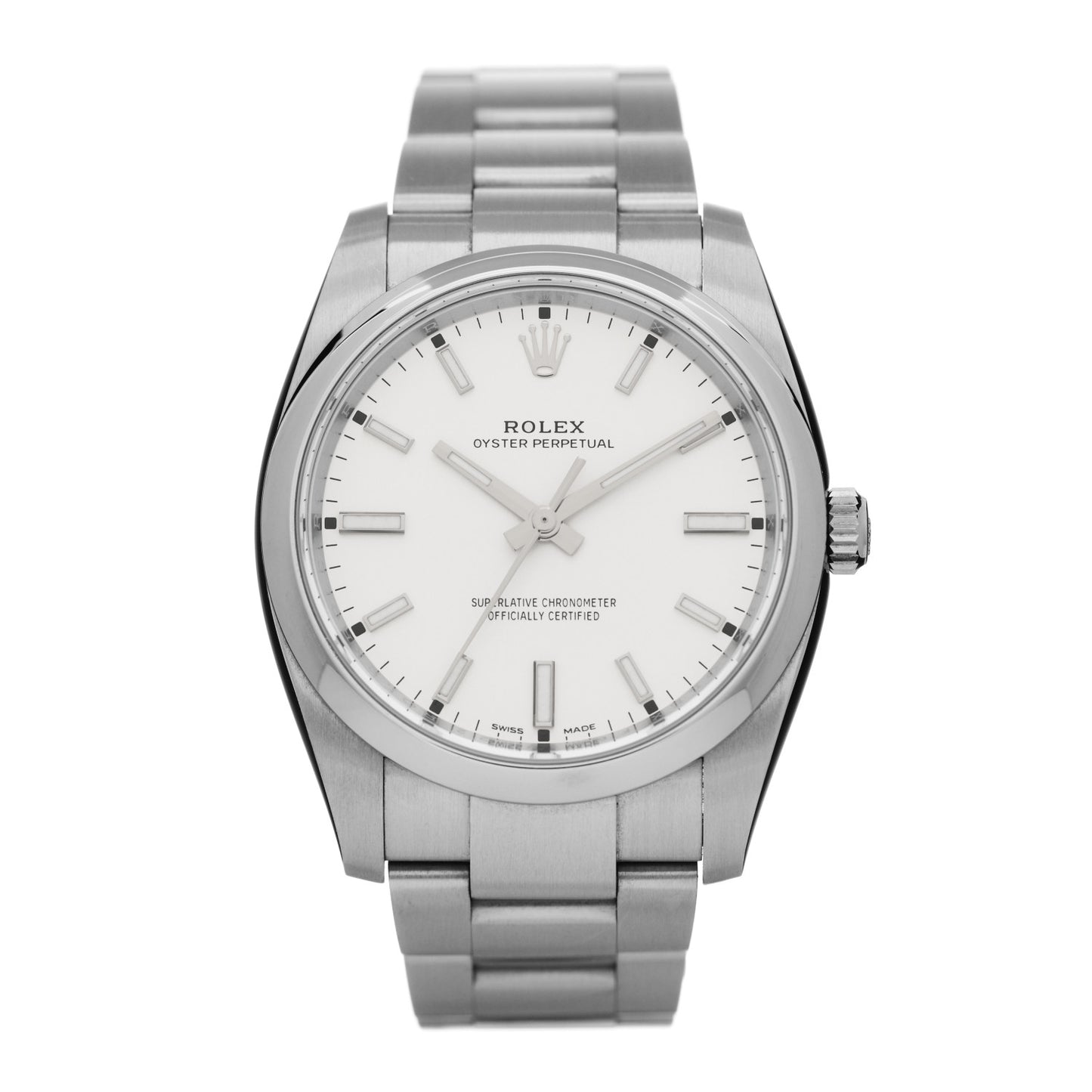Stainless Steel 34mm Oyster Perpetual Watch White 114200