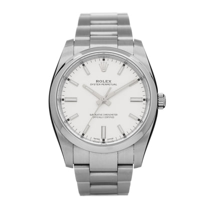 Rolex Stainless Steel 34mm Oyster Perpetual Watch White 114200 1 of 5