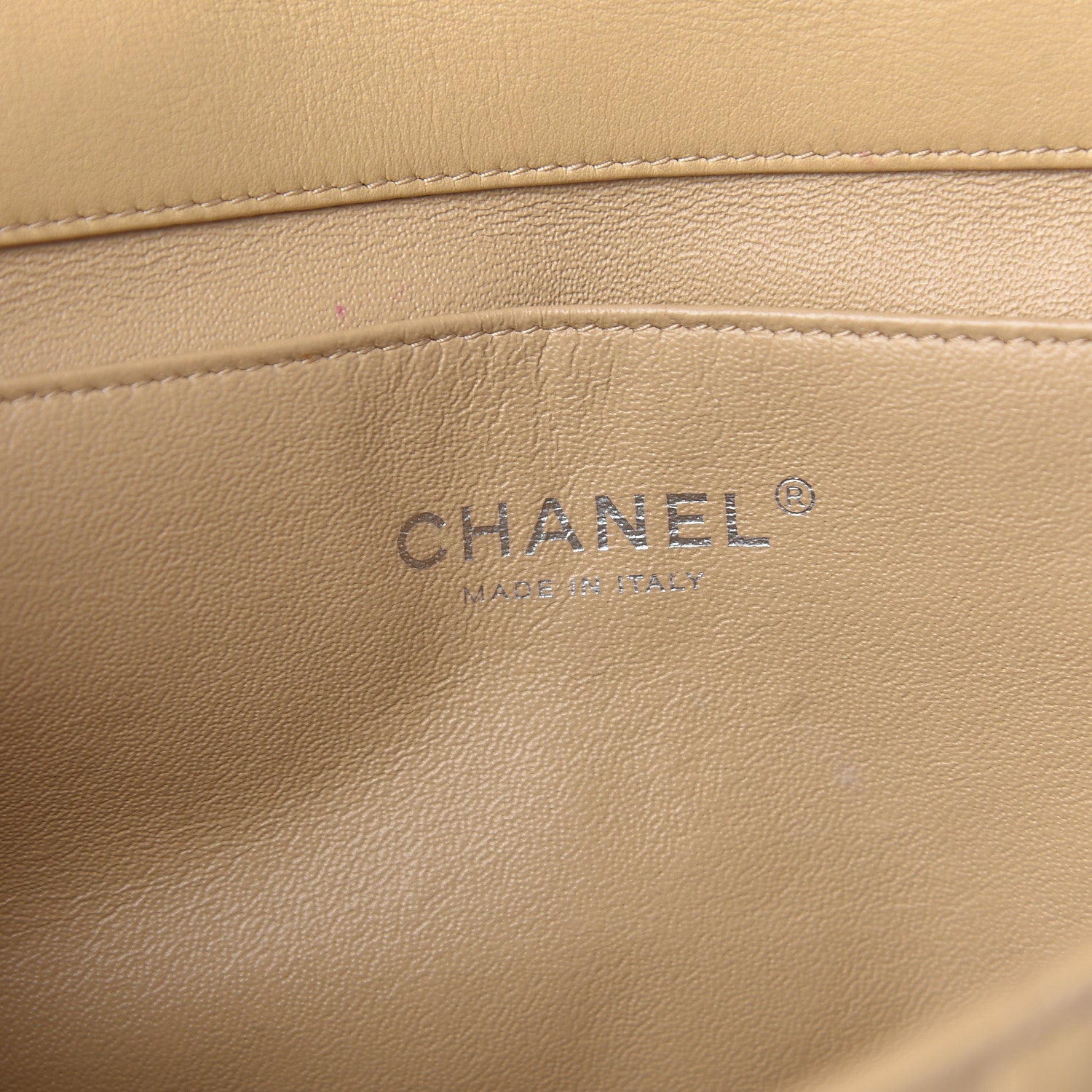Chanel Patent Quilted Clutch with Chain Flap Beige 6 of 14