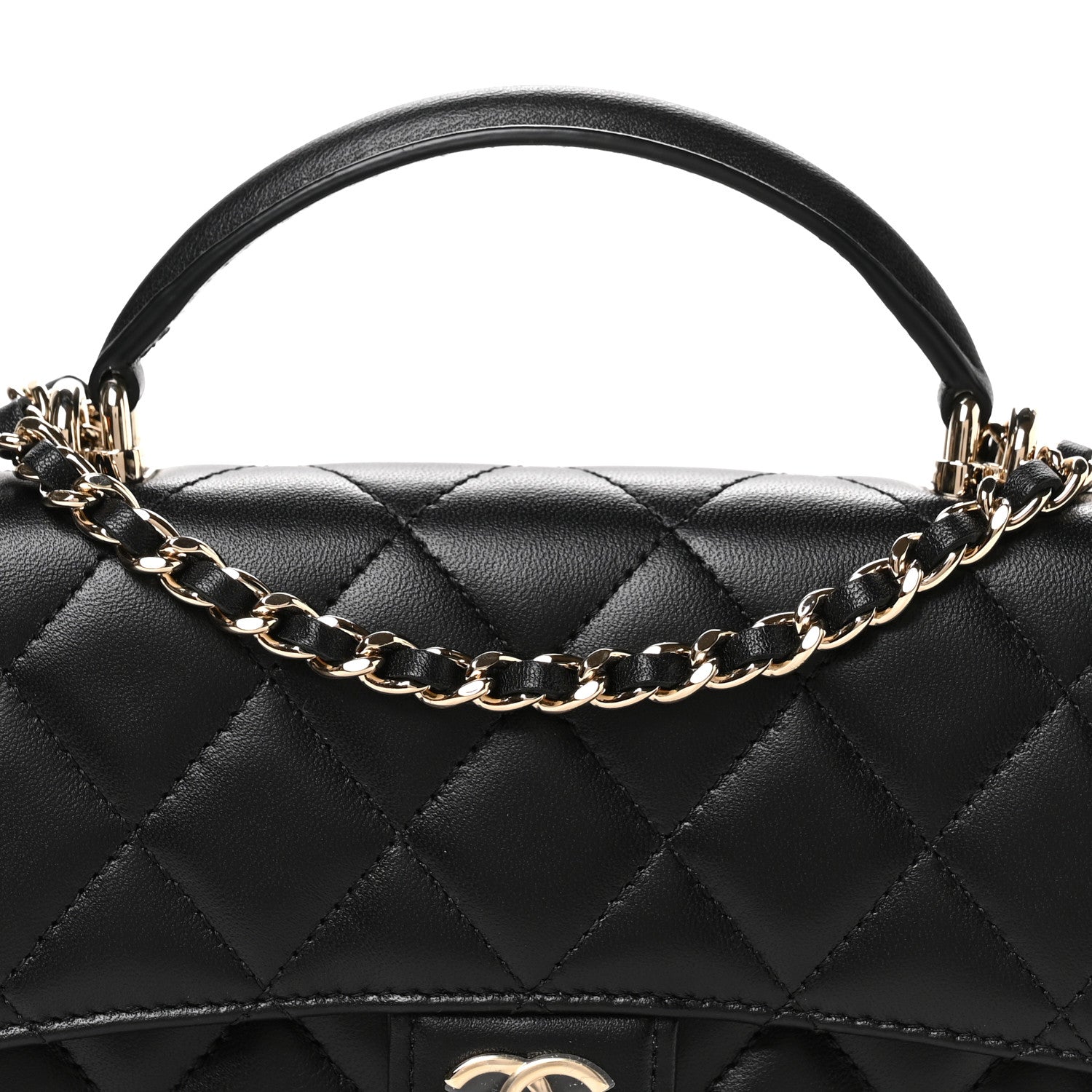 Chanel Lambskin Quilted Flap Phone Holder With Chain Black 1790412