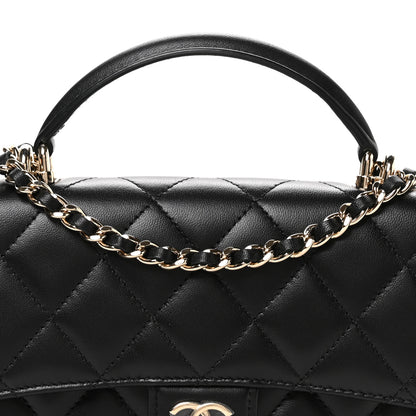 Chanel Lambskin Quilted Flap Phone Holder With Chain Black 8 of 11