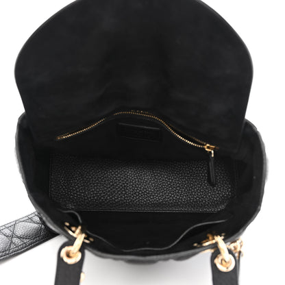 Christian Dior Grained Calfskin Cannage Medium Supple Lady Dior Black 5 of 10