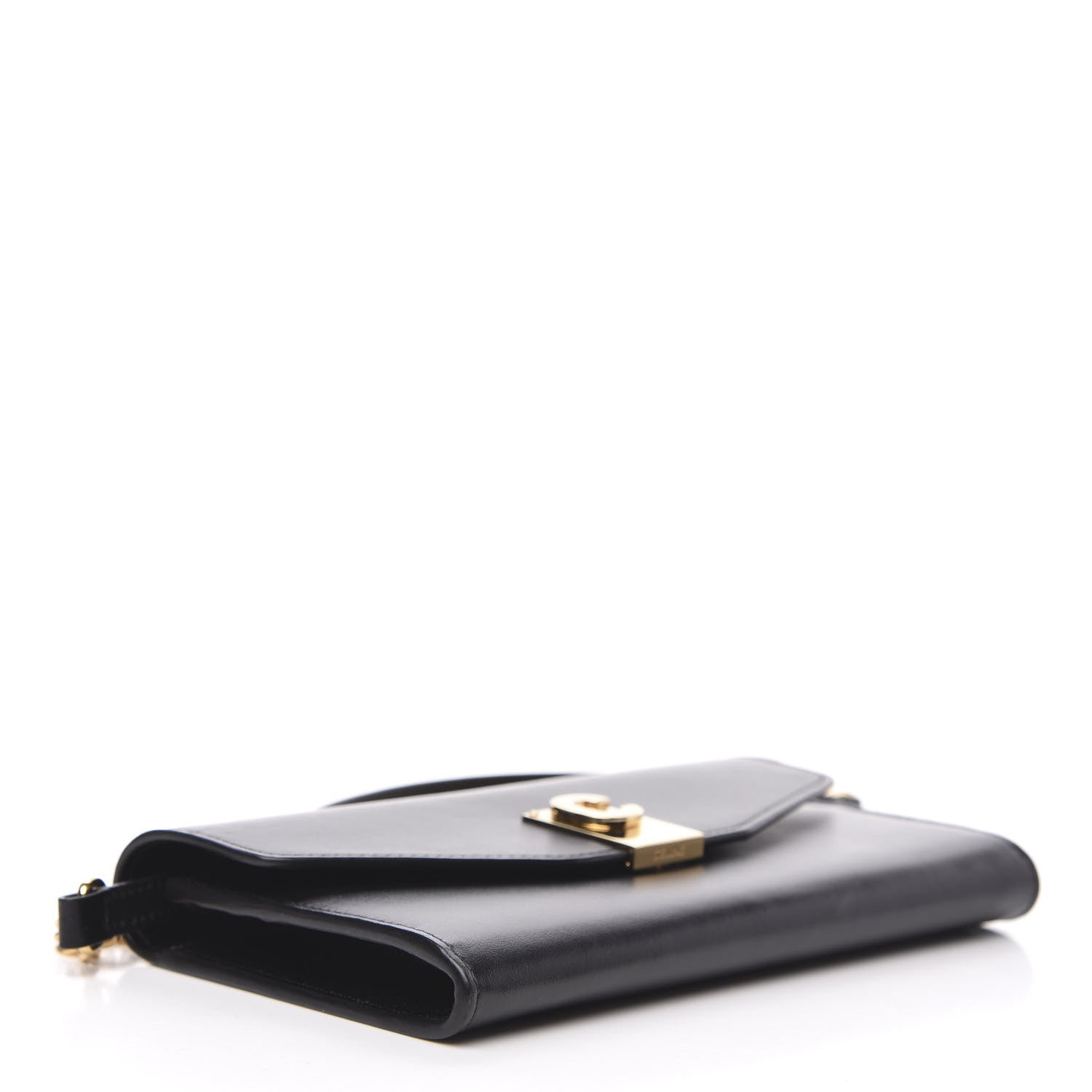 Celine Shiny Smooth Calfskin C Wallet On Chain Bag Black 4 of 9