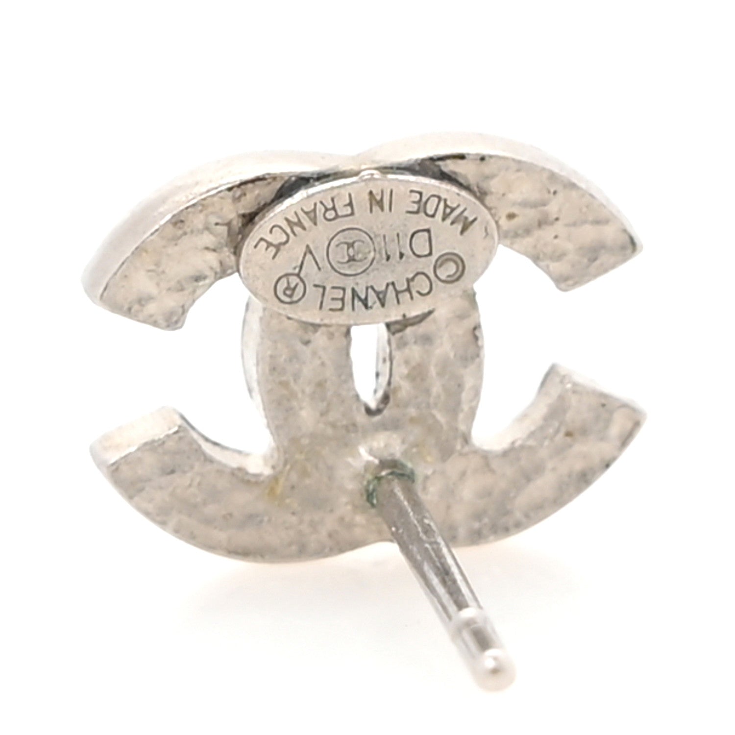 Chanel Crystal Mini Timeless CC Earrings Silver 4 of 4