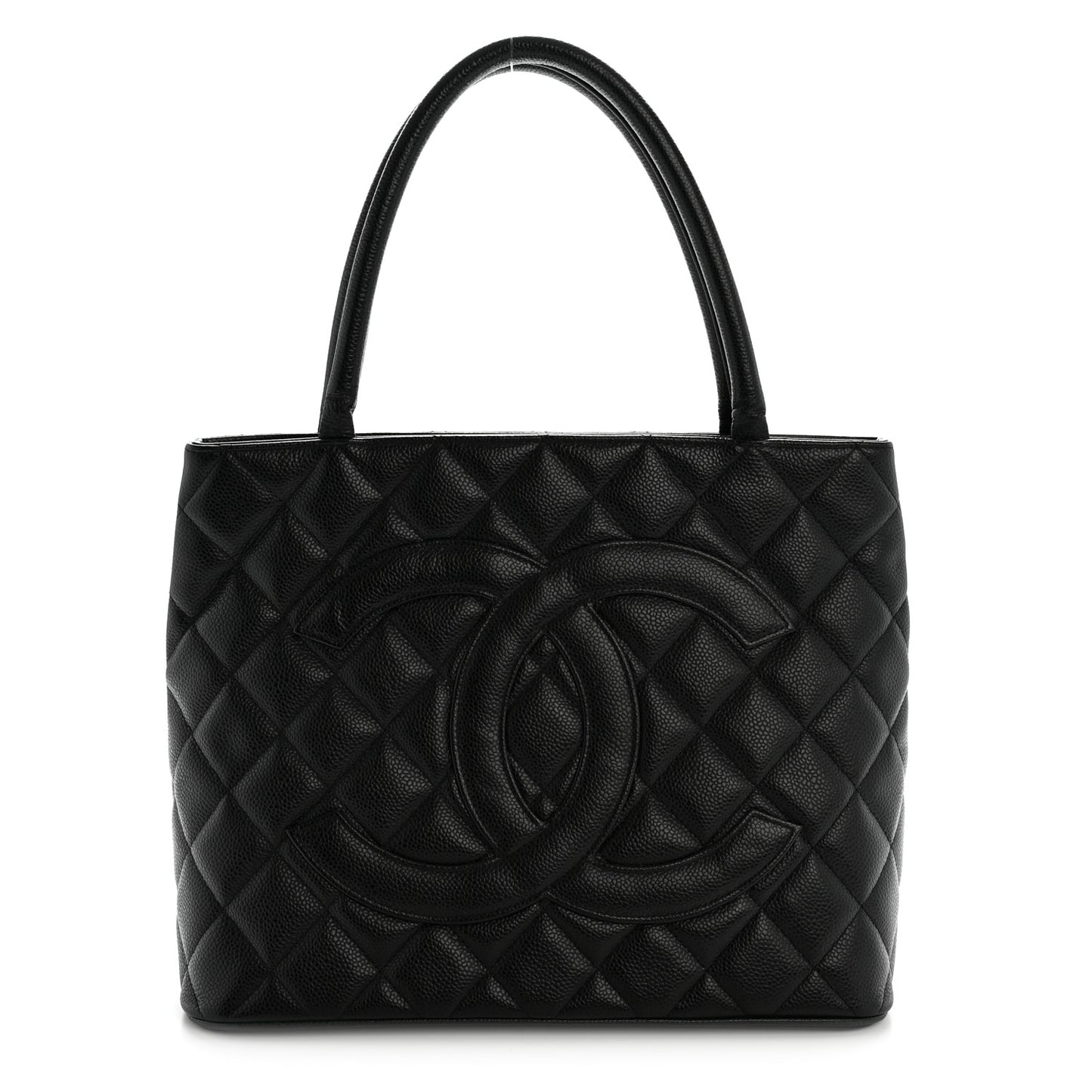 Caviar Quilted Medallion Tote Black
