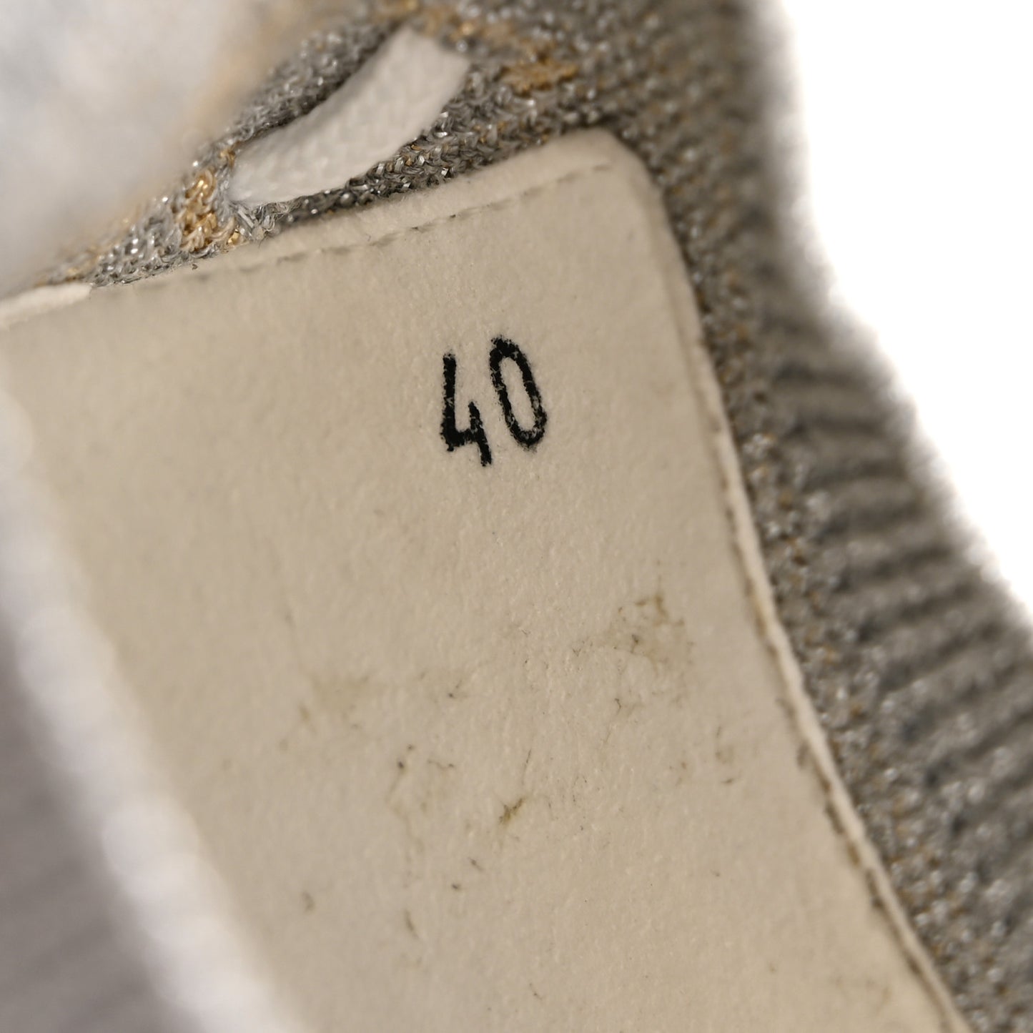 Metallic Knit Calfskin Suede Goatskin Bi-Color Womens Addict Sneakers 40 Multicolor Gris Argent