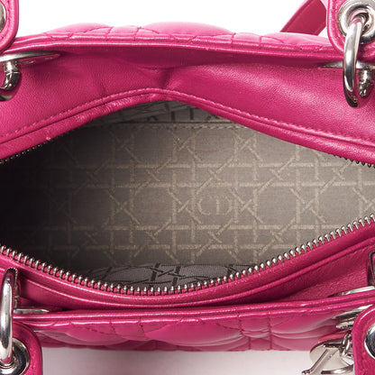 Christian Dior Lambskin Cannage Medium Lady Dior Fuchsia 6 of 9