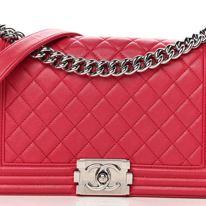 Chanel Lambskin Quilted Medium Boy Flap Fuchsia 7 of 17