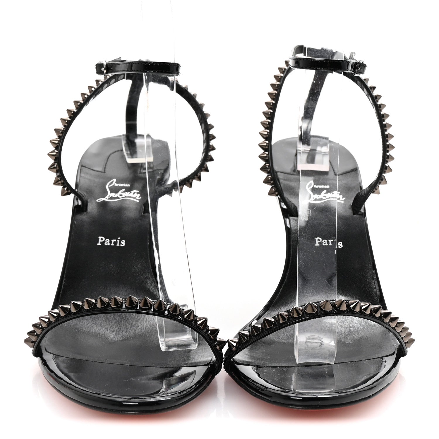 Christian Louboutin Patent Calfskin So Me Spike 85 Wedge Sandals 41 Black 3 of 8