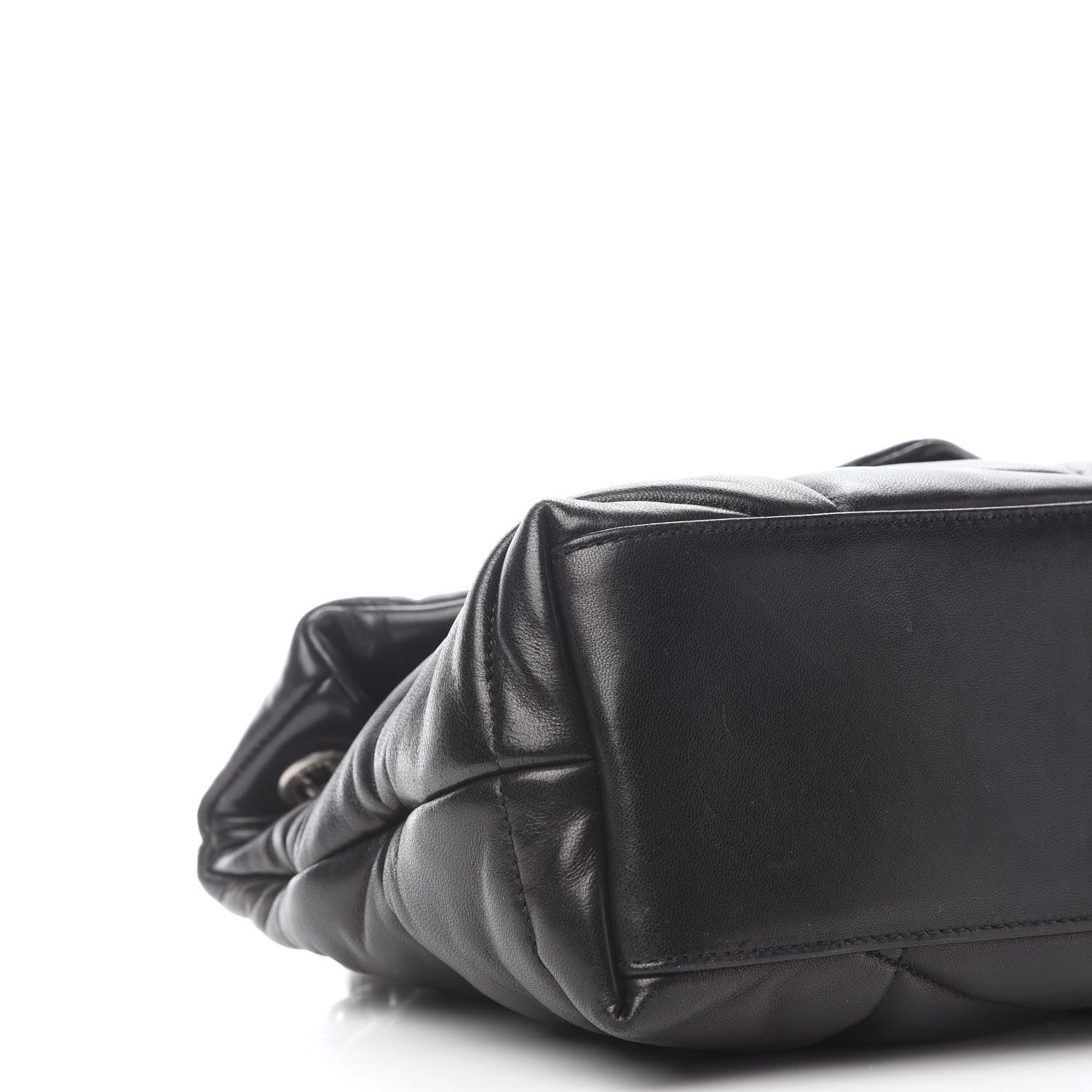 Saint Laurent Lambskin Quilted Small Loulou Puffer Monogram Chain Satchel Black 8 of 9
