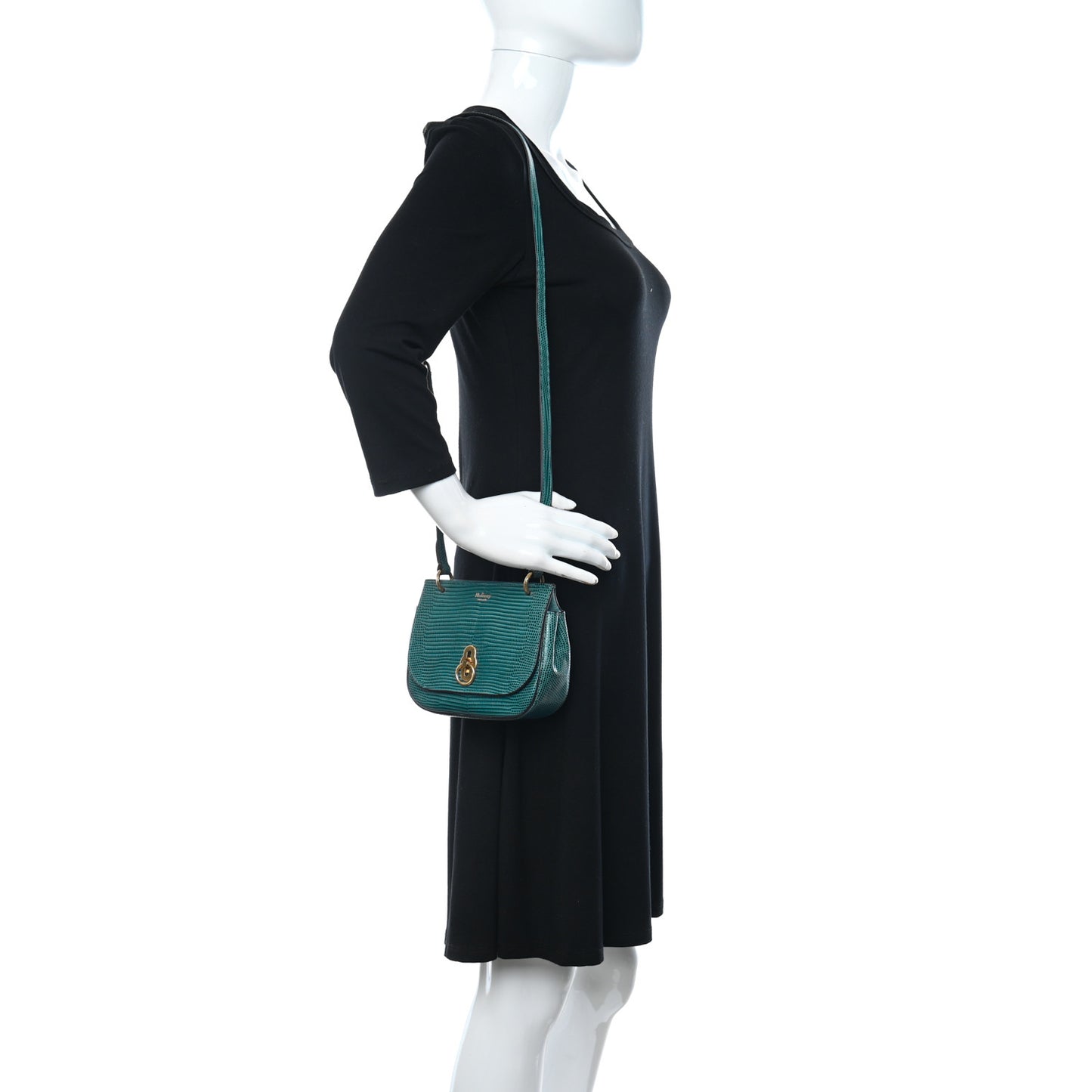 Lizard Embossed Calfskin Amberley Satchel Frozen