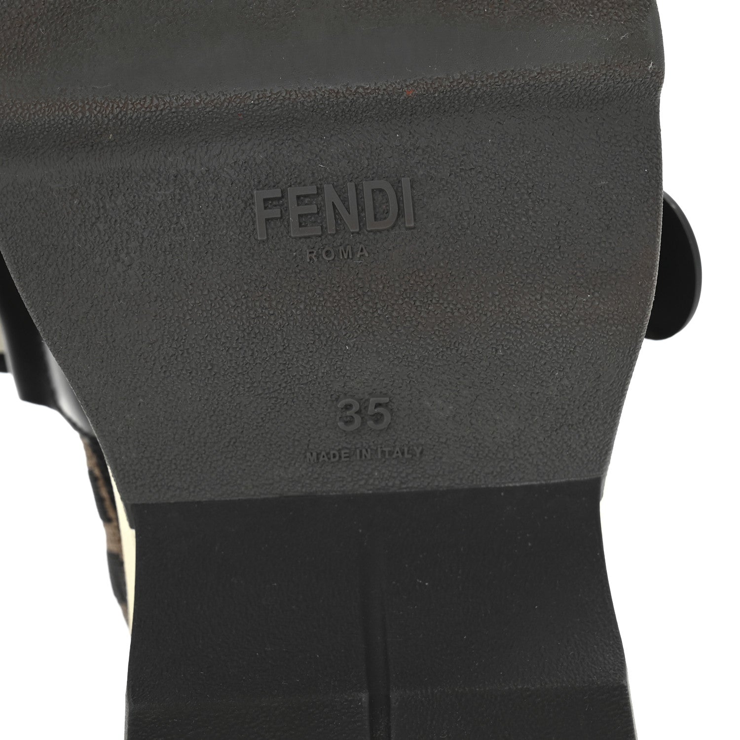 Fendi Stretch Yarn FF Stiff Band Rockoko Sneakers 35 Black White Tobacco 7 of 9