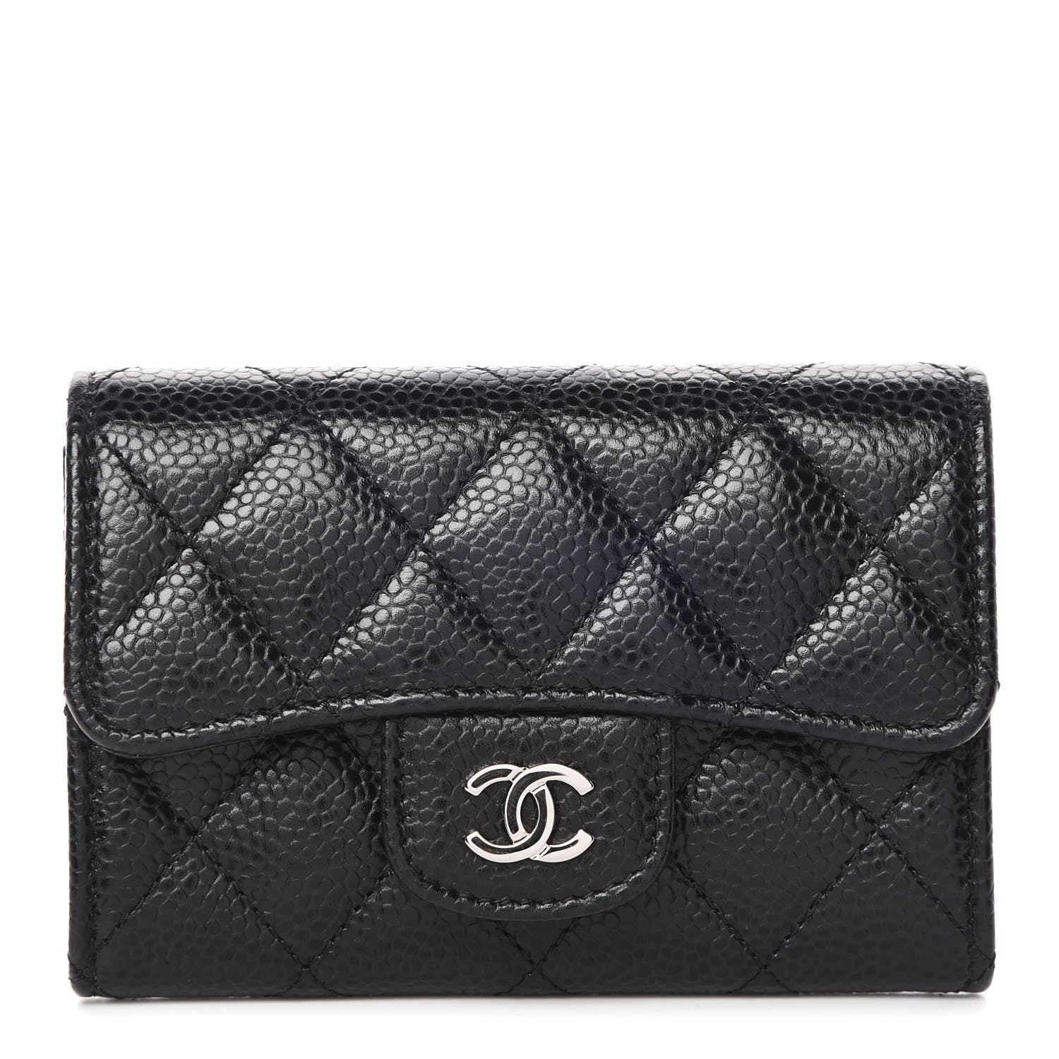 Chanel Caviar Quilted Flap Card Holder Black 1 of 10