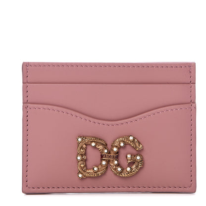 Dolce & Gabbana Vitello Morbido Pearl Logo Card Holder Rosa Polvere 1 of 6