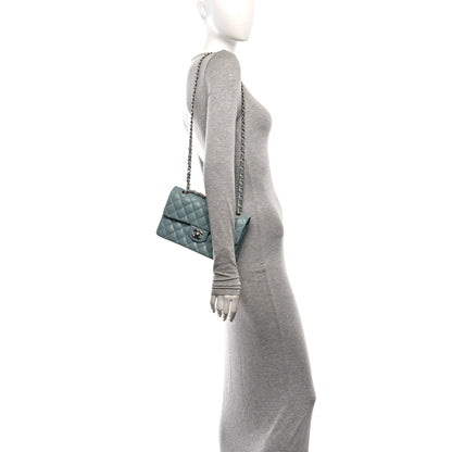 Chanel Caviar Quilted Small Double Flap Light Blue 2 of 12