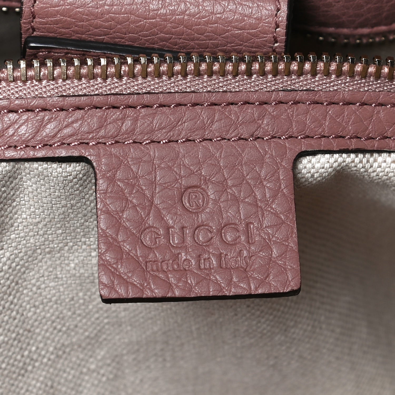 Gucci Pebbled Calfskin Large Bamboo Shopper Tote Rosy Phard 5 of 10