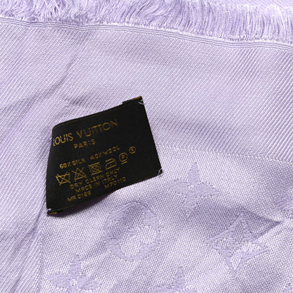 Louis Vuitton Silk Wool Monogram Shawl Lilac 5 of 6