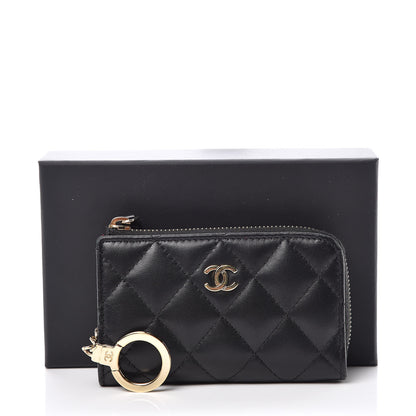 Chanel Lambskin Quilted Key Holder Case Black 8 of 8