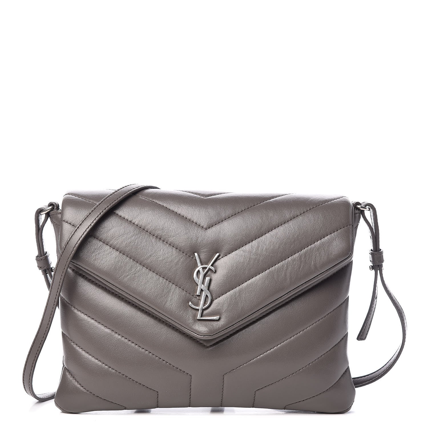Saint Laurent Calfskin Y Quilted Monogram Loulou Flap Bag Earth 1 of 12