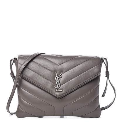 Saint Laurent Calfskin Y Quilted Monogram Loulou Flap Bag Earth 1 of 12