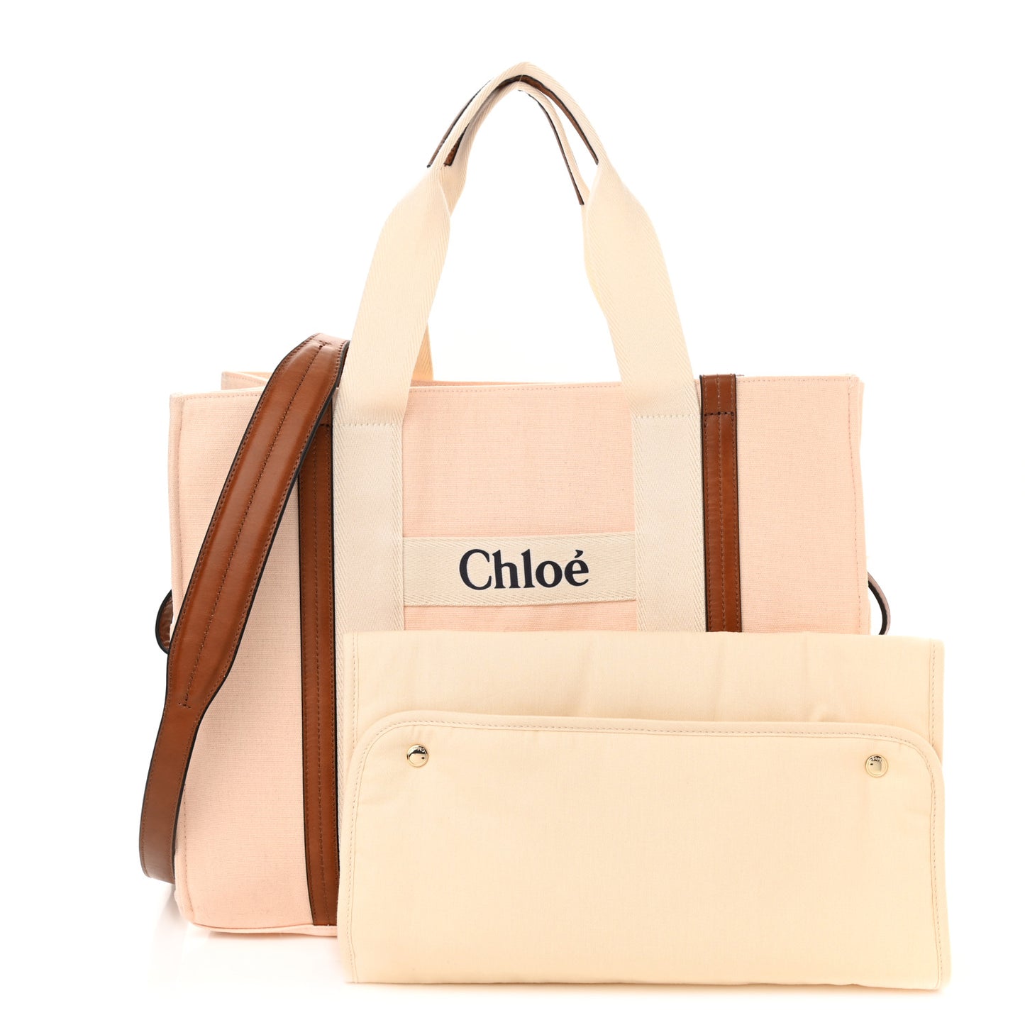 Cotton Calfskin Changing Bag Powder Pink