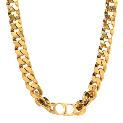 Christian Dior Metal CD Choker Necklace Gold 1 of 4