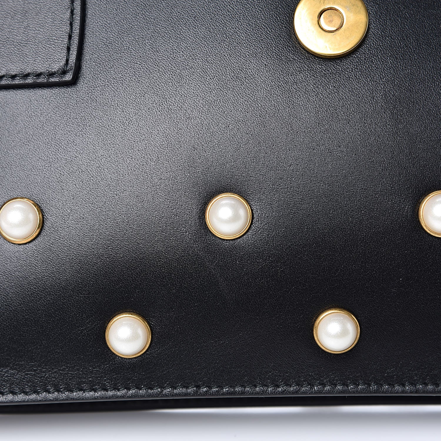Gucci Nappa Pearl Studded Mini Queen Margaret Broadway Shoulder Bag Black 12 of 13