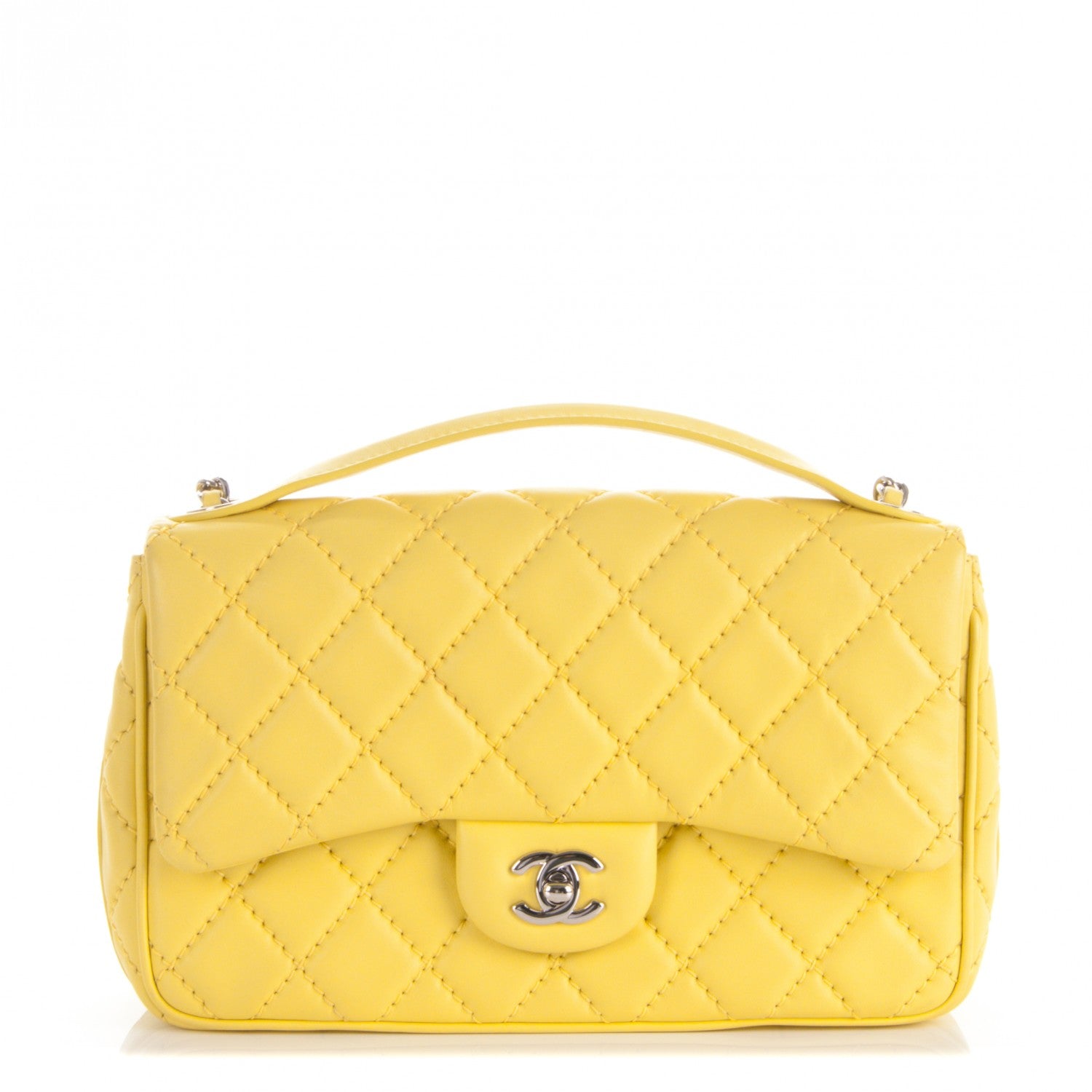Chanel Lambskin Quilted Medium Easy Carry Flap Yellow 1 of 7