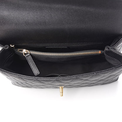 Chanel Caviar Lizard Embossed Quilted Small Coco Handle Flap Black 5 of 11