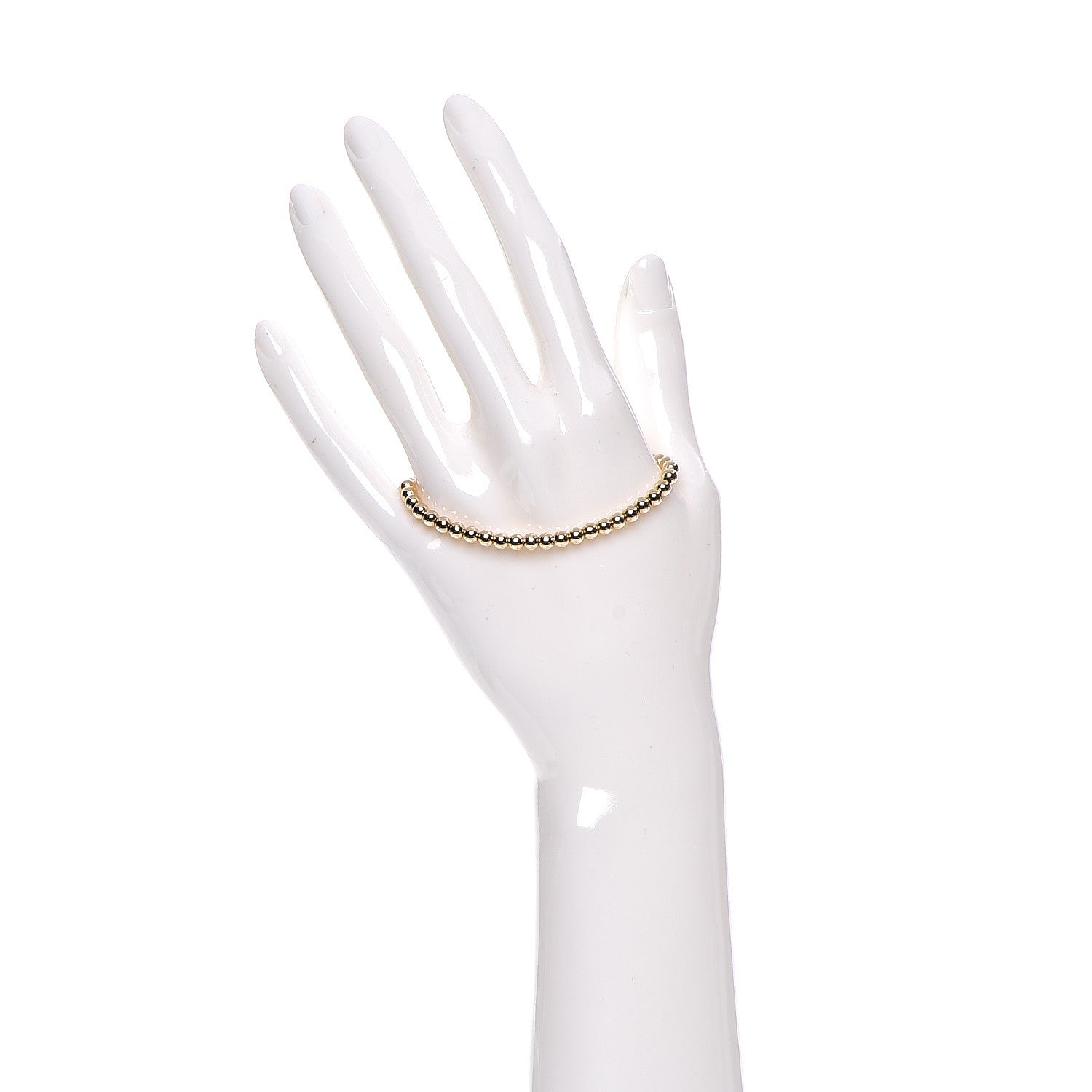 Tiffany 18K Yellow Gold 4mm Beads Toggle Bracelet 2 of 5