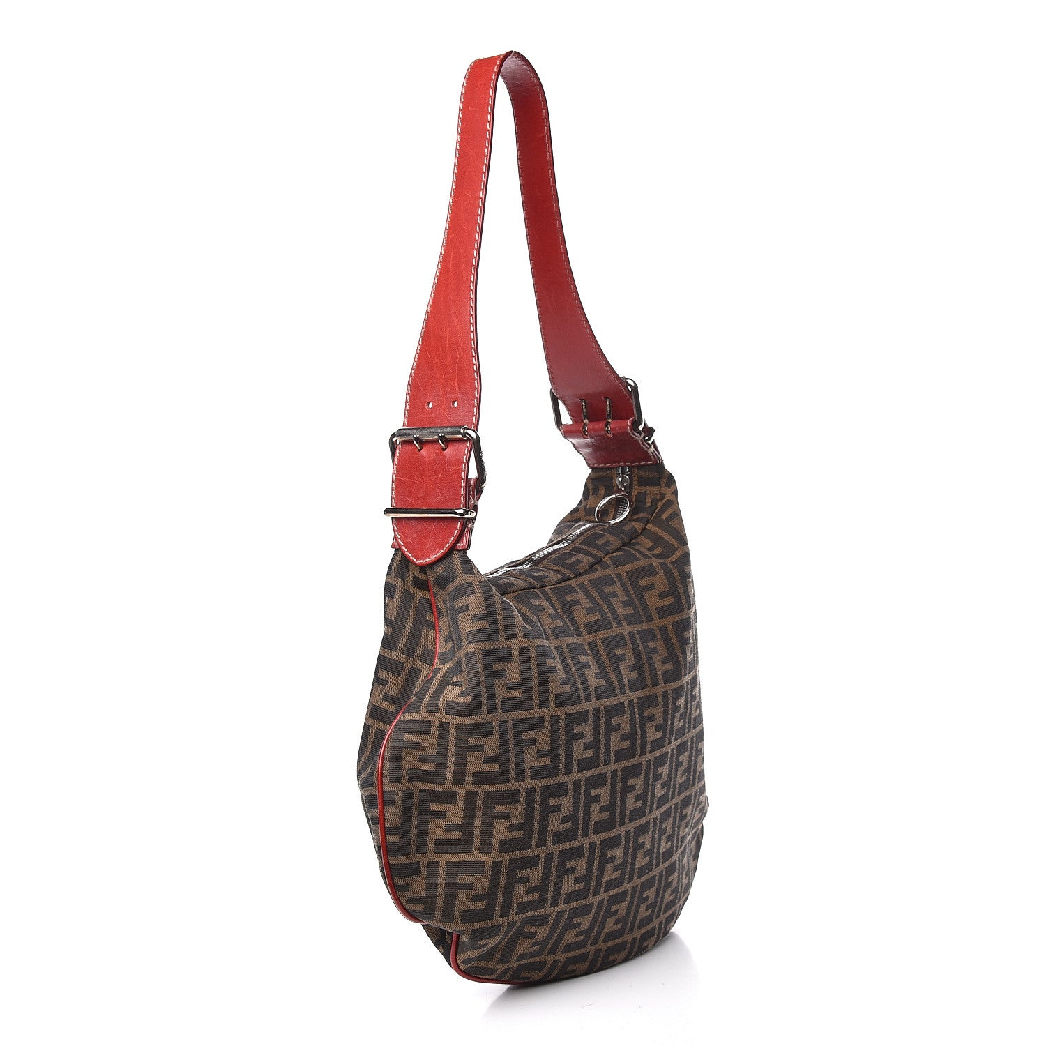 Fendi Zucca Shoulder Bag Red 3 of 15