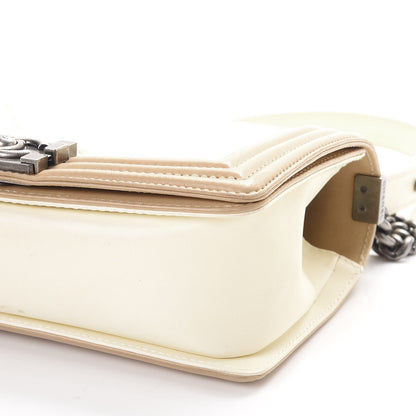 Chanel Lambskin Quilted Medium Boy Flap Ivory Havana Beige 12 of 13