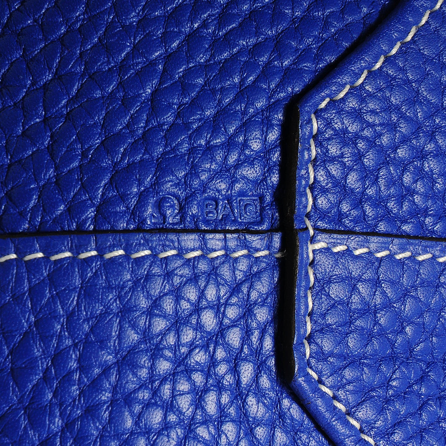 Taurillon Clemence Double Sens 45 Reversible Tote Graphite Bleu Electrique