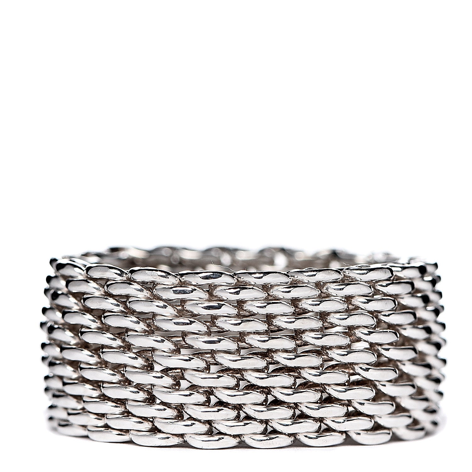 Tiffany Sterling Silver Somerset Mesh Ring 49 5 1 of 4