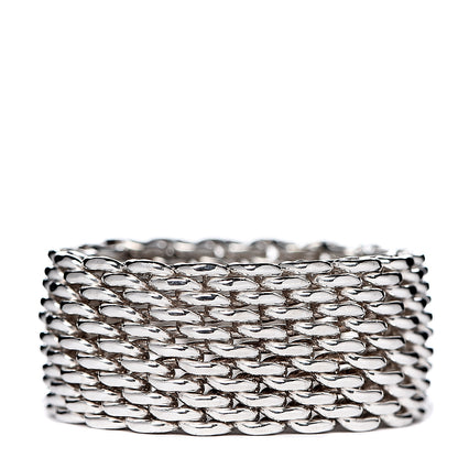 Tiffany Sterling Silver Somerset Mesh Ring 49 5 1 of 4
