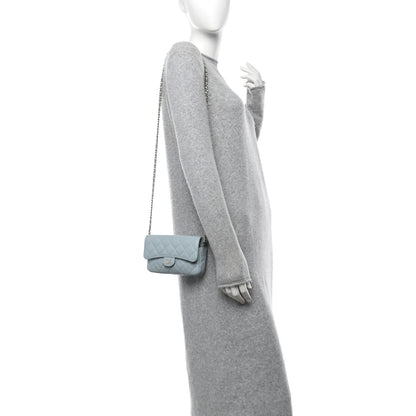 Chanel Caviar Quilted Flap Phone Holder With Chain Light Blue 2 of 11
