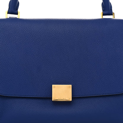 Celine Drummed Calfskin Suede Small Trapeze Indigo 7 of 10