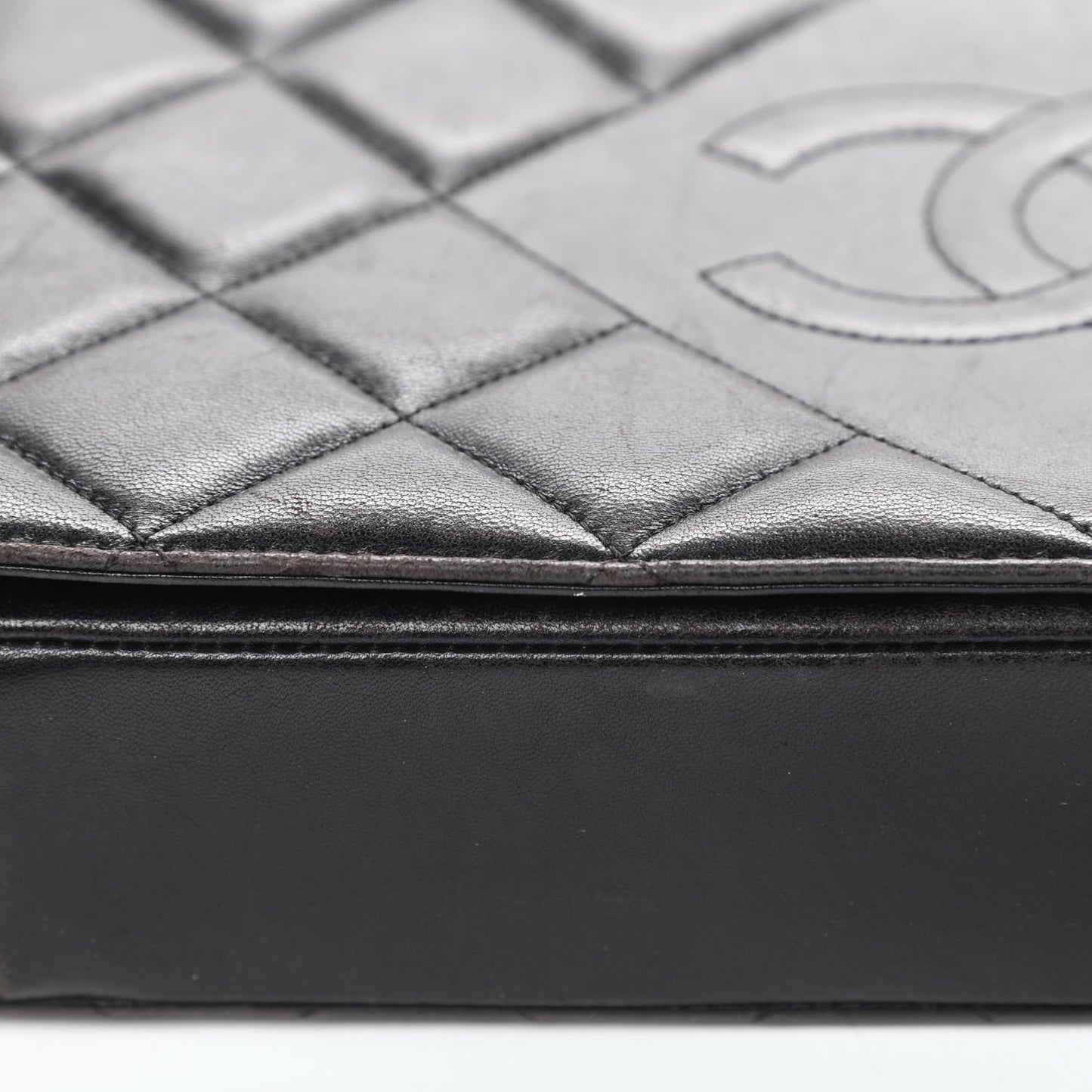 Lambskin Quilted Medium Diamond CC Flap Black