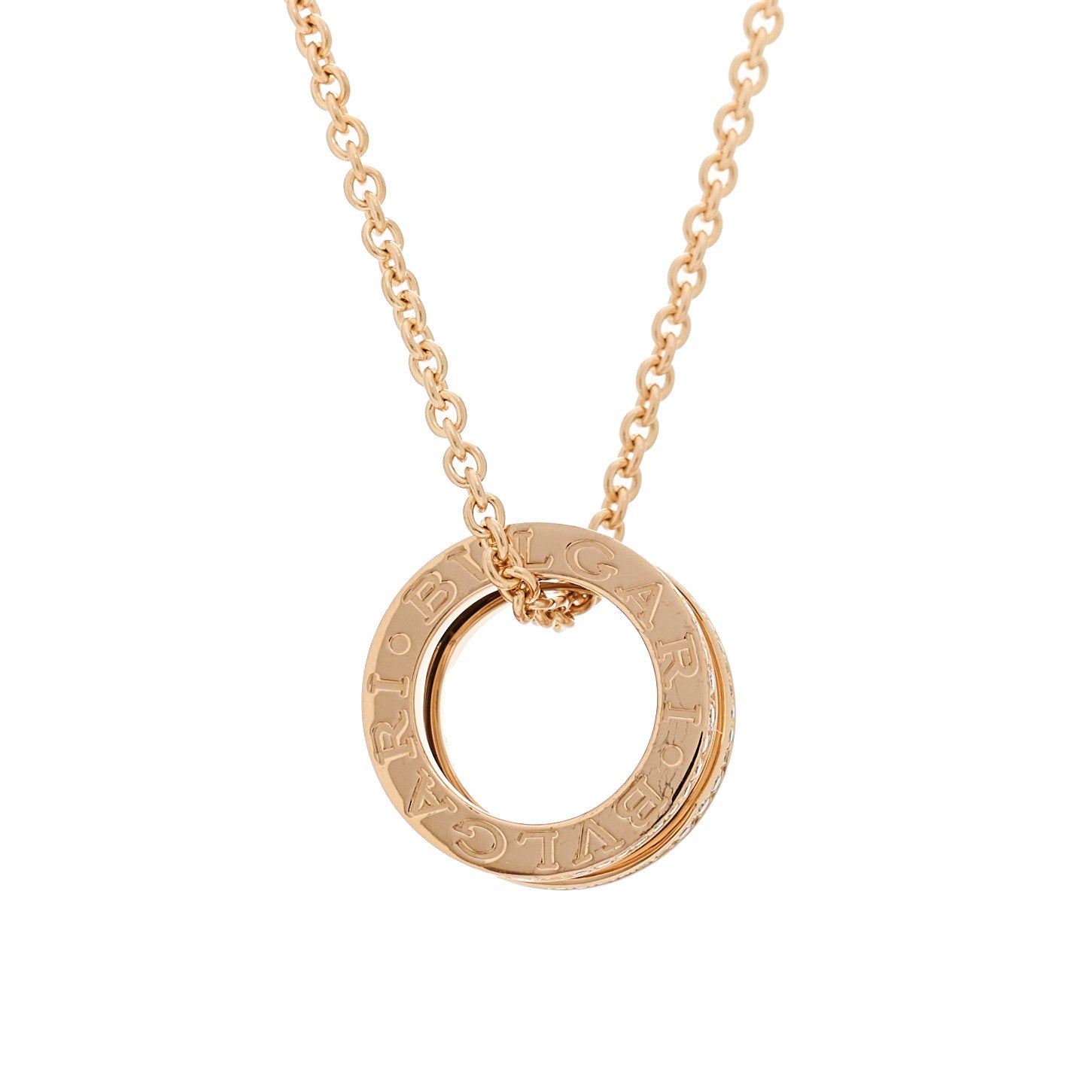 Bulgari 18K Rose Gold Diamond B.Zero1 Open Legends Pendant Necklace 4 of 9