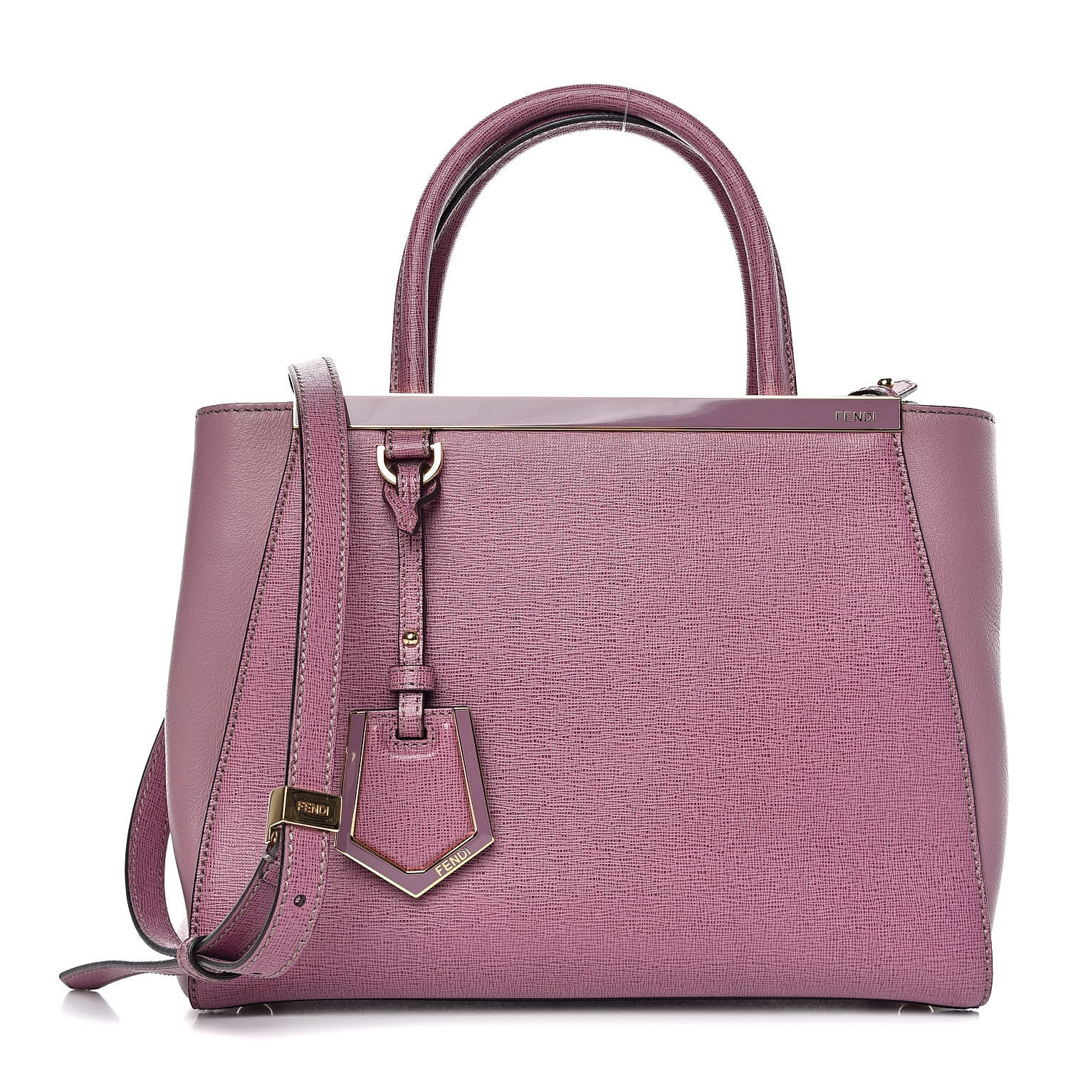 Fendi Vitello Elite Flamingo Petite 2Jours Tote Lilla Glicine 1 of 11